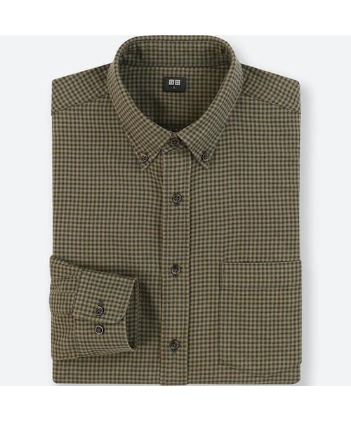 UNIQLO（ユニクロ）の「フランネルチェックシャツ（長袖）（シャツ/ブラウス・メンズ・GRAY 07/OLIVE 56/RED 17/BLUE 66・4XL/XS/XXL/M/XL/S/L）」の2枚目の写真