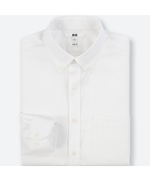 UNIQLO（ユニクロ）の「ファインクロスストレッチスリムフィットオックスフォードシャツ（シャツ/ブラウス・メンズ・BLUE 65/PURPLE 72/WHITE 00/LIGHT BLUE 60・S/L/XL/M/XXL/XS/3XL/4XL）」の2枚目の写真