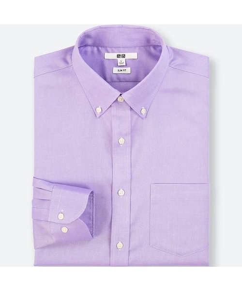 UNIQLO（ユニクロ）の「ファインクロスストレッチスリムフィットオックスフォードシャツ（シャツ/ブラウス・メンズ・BLUE 65/PURPLE 72/WHITE 00/LIGHT BLUE 60・S/L/XL/M/XXL/XS/3XL/4XL）」の4枚目の写真