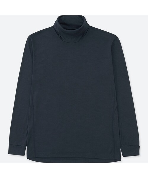 UNIQLO（ユニクロ）の「ウールブレンドタートルネックT（長袖）＋E（Tシャツ/カットソー・メンズ・DARK GRAY 08/RED 15/BLACK 09/NAVY 69・XS/XXL/4XL/3XL）」の3枚目の写真
