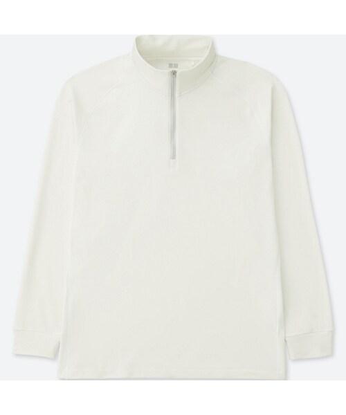 UNIQLO（ユニクロ）の「ドライEXウォームハーフジップTシャツ（長袖）＋E（Tシャツ/カットソー・メンズ・GRAY 03/BLACK 09/GREEN 54/NAVY 69/OFF WHITE 01/RED 17・M/XL/L/XS/S/4XL）」の2枚目の写真
