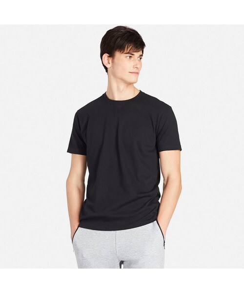 UNIQLO（ユニクロ）の「ドライカラークルーネックT（半袖）（Tシャツ/カットソー・メンズ・BLUE 63/BROWN 35/NAVY 69/OLIVE 56/WHITE 00/GRAY 03/BLUE 67/DARK GRAY 08/BLACK 09・XL/M/XS/4XL/S/L/XXL/3XL）」の3枚目の写真