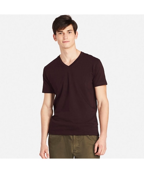 UNIQLO（ユニクロ）の「ドライカラーＶネックT（半袖）（Tシャツ/カットソー・メンズ・BLUE 66/WHITE 00/NAVY 69/GRAY 03/WINE 19/DARK GREEN 58/DARK GRAY 08/KHAKI 33/BLACK 09・XL/S/L/M/XXL/4XL/XS/3XL）」の9枚目の写真