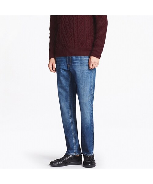UNIQLO（ユニクロ）の「レギュラーフィットジーンズ（デニムパンツ・メンズ・BLUE 66/BLUE 65・28/30/36/31/42/33/29/44/38/35/40/34/32/46）」の2枚目の写真