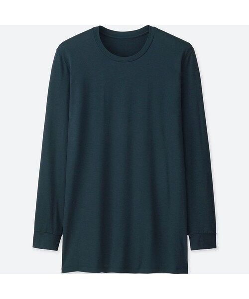 UNIQLO（ユニクロ）の「ヒートテッククルーネックT（9分袖）（その他トップス・メンズ・DARK GRAY 08/BLACK 09/LIGHT GRAY 02/NAVY 69/WHITE 00・3XL/S/L/M/XL/XS/4XL/XXL）」の5枚目の写真