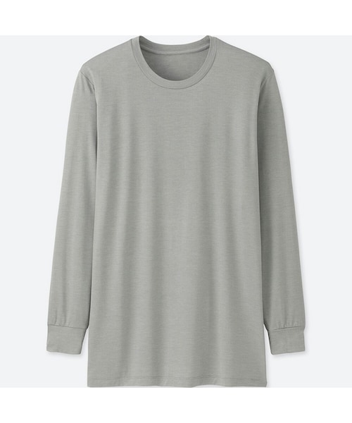 UNIQLO（ユニクロ）の「ヒートテッククルーネックT（9分袖）（その他トップス・メンズ・DARK GRAY 08/BLACK 09/LIGHT GRAY 02/NAVY 69/WHITE 00・3XL/S/L/M/XL/XS/4XL/XXL）」の4枚目の写真