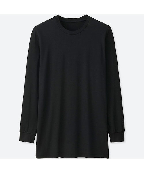 UNIQLO（ユニクロ）の「ヒートテッククルーネックT（9分袖）（その他トップス・メンズ・DARK GRAY 08/BLACK 09/LIGHT GRAY 02/NAVY 69/WHITE 00・3XL/S/L/M/XL/XS/4XL/XXL）」の3枚目の写真