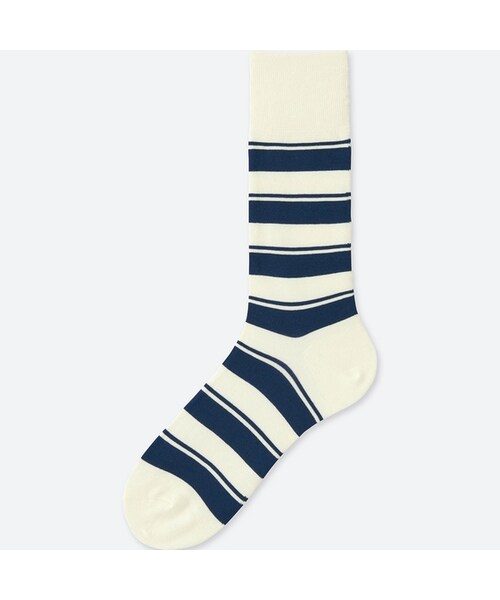 UNIQLO（ユニクロ）の「ボーダーソックス（ソックス/靴下・メンズ・GRAY 03/GREEN 53/BLACK 09/OFF WHITE 01・25-27/27-29）」の2枚目の写真