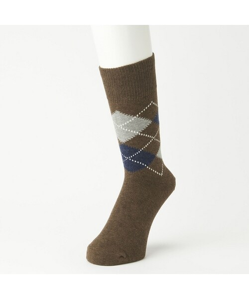 UNIQLO（ユニクロ）の「アーガイルソックス（ソックス/靴下・メンズ・WHITE 00/BLACK 09/GRAY 03/DARK GRAY 08/NAVY 69/DARK BROWN 38/RED 16・27-29/25-27）」の5枚目の写真