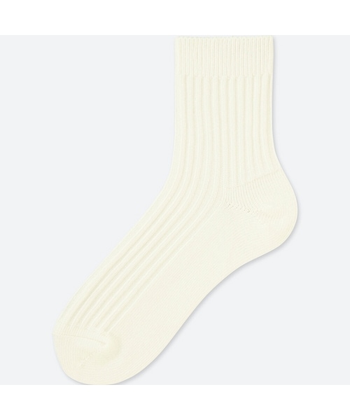 UNIQLO（ユニクロ）の「リブハーフソックス（ソックス/靴下・メンズ・BLACK 09/WHITE 00・27-29/25-27）」の2枚目の写真