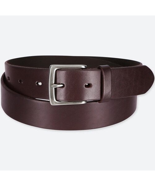 UNIQLO（ユニクロ）の「イタリアンオイルドレザーベルト（ベルト・メンズ・DARK BROWN 39/BROWN 37・M/L/XL）」の2枚目の写真