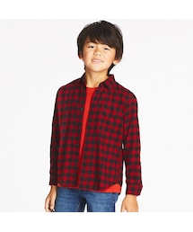 UNIQLO | BOYS フランネルチェックシャツ（長袖）(シャツ/ブラウス)
