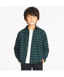 UNIQLO | BOYS フランネルチェックシャツ（長袖）(シャツ/ブラウス)