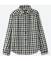 UNIQLO | GIRLS フランネルチェックシャツ（長袖）(シャツ/ブラウス)