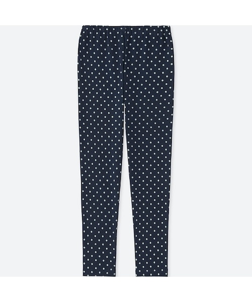 UNIQLO（ユニクロ）の「GIRLS レギンス（ドット・10分丈）（レギンス/スパッツ・キッズ・NAVY 69/PURPLE 72/GRAY 03・140/150/160/110/120/130）」の2枚目の写真