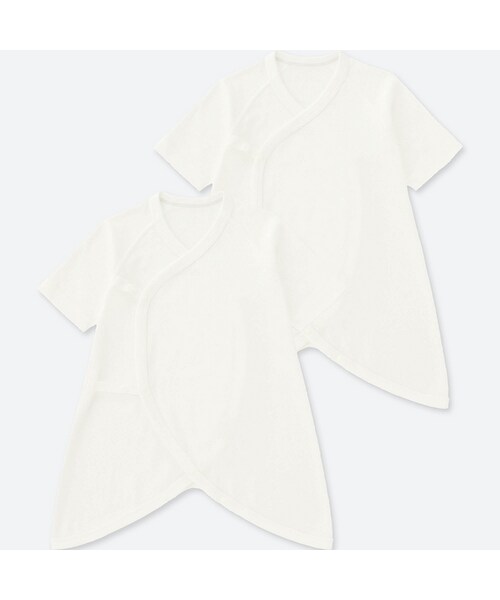 UNIQLO（ユニクロ）の「コンビハダギ（2枚組）（肌着・キッズ・BEIGE 31/WHITE 00/LIGHT GRAY 02・50-60）」の2枚目の写真