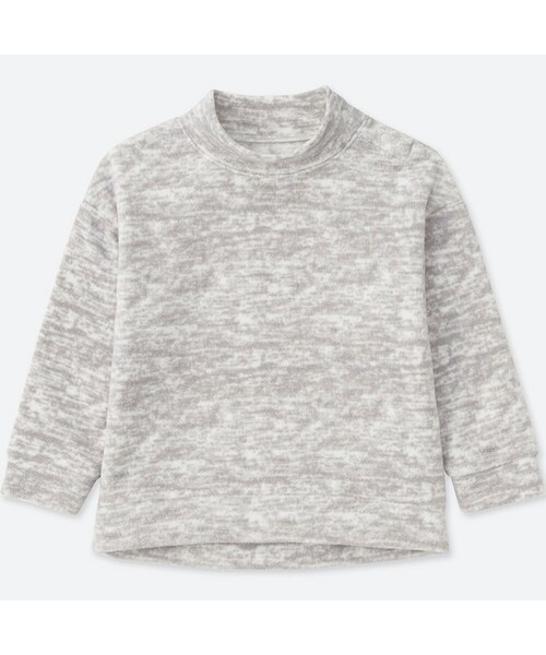 UNIQLO（ユニクロ）の「ストレッチフリースハイネックT（長袖）（その他トップス・キッズ・WHITE 00/GRAY 03・90/80/100）」の2枚目の写真