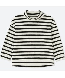UNIQLO | ストレッチフリースハイネックT（ボーダー・長袖）(その他トップス)