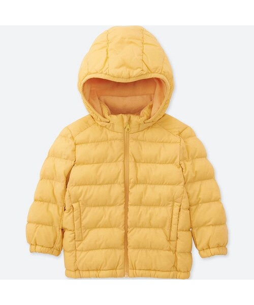 UNIQLO（ユニクロ）の「ライトウォームパデットパーカ（その他ベビー用品・キッズ・GRAY 04/YELLOW 43/PINK 12/NAVY 69・100/80/90）」の3枚目の写真