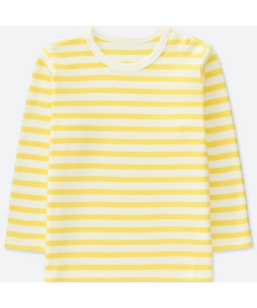 UNIQLO（ユニクロ）の「クルーネックT（ボーダー・長袖）（その他トップス・キッズ・RED 14/WHITE 00/YELLOW 42・80/100/90）」の3枚目の写真