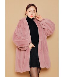 HOTPING | ルーズフェイクファーフードジャケット(その他アウター)