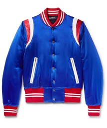 AMIRI（アミリ）の「AMIRI Leather-Trimmed Silk-Satin Bomber Jacket