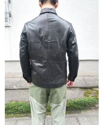 ジャケット・アウター goat RECTO 80S MOTORCYCLE DETAIL GOAT LEATHER JACKET BLACK (RECTO