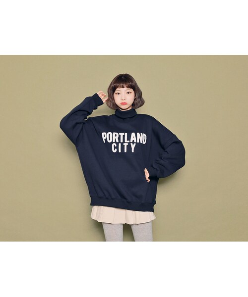 HOTPING(ホッピン)の「ボアロゴハイネックプルオーバー(その他トップス・レディース・ピンク/クリーム/ネイビー/ブラウン/ブラック・フリーサイズ(XS-XL) )」の5枚目の写真