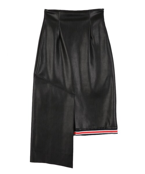 DINT（ディント）の「オンバルカットレザー配色スカート（スカート・レディース・Black/Other・S/M）」の2枚目の写真