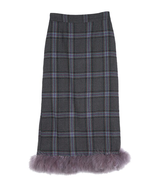 DINT（ディント）の「クリーシャーパー配色バンディングスカート（スカート・レディース・Grey/Red・one(44~66size)）」の2枚目の写真