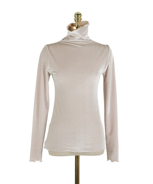 DINT（ディント）の「リリアミニマルベルベットポロトップ（その他トップス・レディース・Purple/Black/Beige/Other・one(44~66size)）」の3枚目の写真