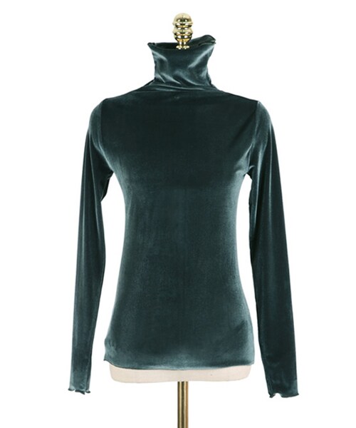 DINT（ディント）の「リリアミニマルベルベットポロトップ（その他トップス・レディース・Purple/Black/Beige/Other・one(44~66size)）」の5枚目の写真