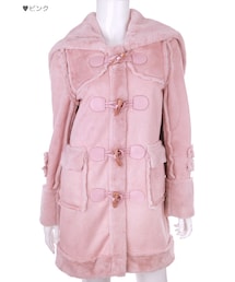 Bobon21 | フェイクムートンダッフルコート-全２色-(ダッフルコート)