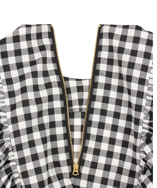 RANDA（ランダ）の「WEB STORE先行予約/2018SS新作/ボリュームラッフルブラウス/BB0905/L4[0101]（トップス・レディース・チェック/ブラック/グリーン/ライラック・FREE）」の7枚目の写真