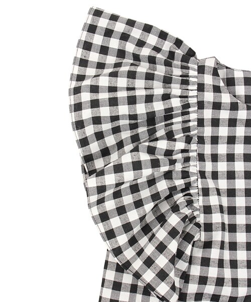 RANDA（ランダ）の「WEB STORE先行予約/2018SS新作/ボリュームラッフルブラウス/BB0905/L4[0101]（トップス・レディース・チェック/ブラック/グリーン/ライラック・FREE）」の8枚目の写真