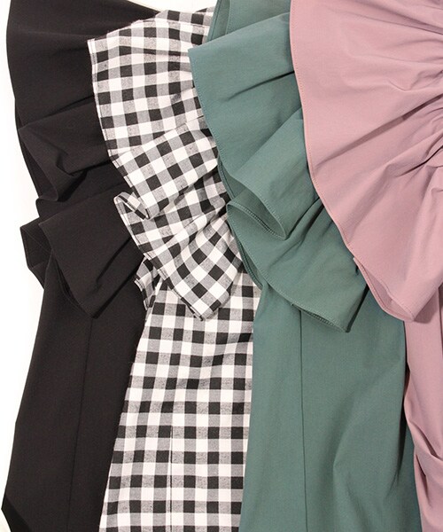 RANDA（ランダ）の「WEB STORE先行予約/2018SS新作/ボリュームラッフルブラウス/BB0905/L4[0101]（トップス・レディース・チェック/ブラック/グリーン/ライラック・FREE）」の9枚目の写真