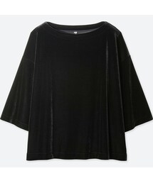 UNIQLO | ベロアプルオーバー（5分袖）(Tシャツ/カットソー)