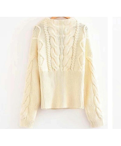 ZARA（ザラ）の「コントラストヘム ケーブルニット ざっくり セーター