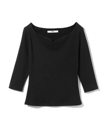 GRL | 7分袖ハートカットテレコトップス(Tシャツ/カットソー)