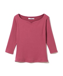 GRL | 7分袖ハートカットテレコトップス(Tシャツ/カットソー)