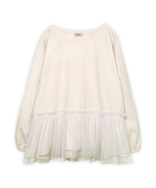 flower(フラワー)の「sweet suede top2 ~スウィートスエードトップ2(Tシャツ/カットソー・レディース・white/beige/blue/black・FREE)」の1枚目の写真