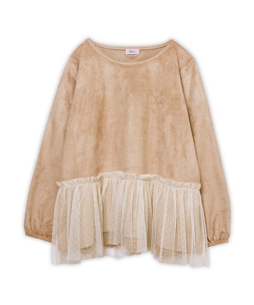 flower(フラワー)の「sweet suede top2 ~スウィートスエードトップ2(Tシャツ/カットソー・レディース・white/beige/blue/black・FREE)」の3枚目の写真