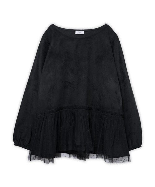 flower(フラワー)の「sweet suede top2 ~スウィートスエードトップ2(Tシャツ/カットソー・レディース・white/beige/blue/black・FREE)」の2枚目の写真