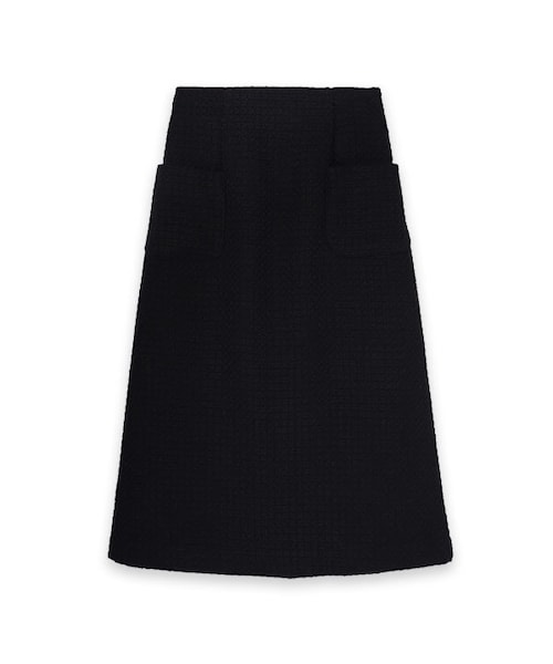 flower（フラワー）の「lady tweed skirt ～ﾚﾃﾞｨﾂｲｰﾄﾞｽｶｰﾄ（スカート・レディース・white/black・FREE）」の2枚目の写真