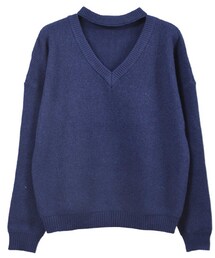 STYLEBLOCK | チョーカー付きVネックニット(ニット/セーター)