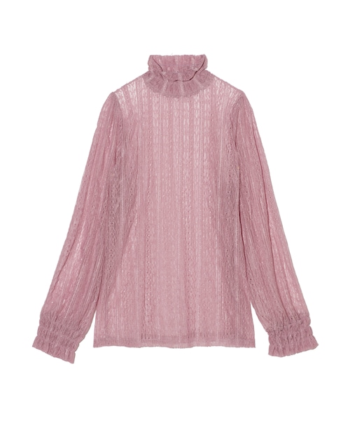 GRL（グレイル）の「ハイネックレーストップス（Tシャツ/カットソー・レディース・ブラック/ラベンダー/オフホワイト・M）」の3枚目の写真