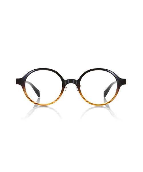 JINS（ジンズ）の「【Moomin×JINS -Pattern&Bicolor-】ムーミンコラボレーションフレーム パターン＆バイカラー（メガネ・レディース・アイボリー×ブラック（ニョロニョロ）/カーキササ×ベージュ（ムーミン）/ブラウンササ×グリーン（スナフキン）/ブラウンデミ×ワイン（リトルミイ）/ブラウンササ×ピンク（スノークのお嬢さん）・Medium のみ 47□20-140○42）」の2枚目の写真