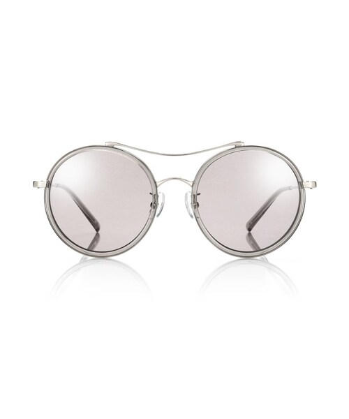 JINS（ジンズ）の「【Sunglasses Casual -big shape round-】サングラス カジュアル ビッグシェイプ ラウンド（サングラス・レディース・シルバー（ブルー）/シルバー（グレー）・Large のみ 53□20-145○51）」の2枚目の写真