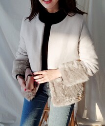 DHOLIC | ファーヘムオープンジャケット(その他アウター)