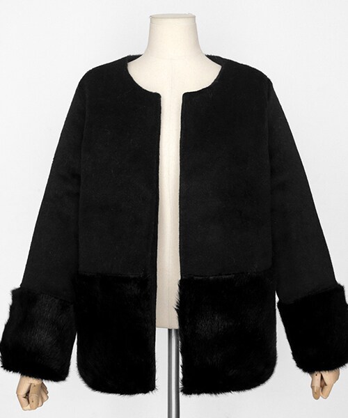 DHOLIC（ディーホリック）の「ファーヘムオープンジャケット（その他アウター・レディース・ホワイト/ベージュ/ブラック/グレー・FREE）」の2枚目の写真